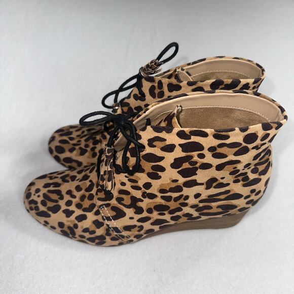 Dr. Scholl's Womens Leopard Print Multi Wedge Ankle Booties Boots Suede Size 7.5 - Picture 5 of 8